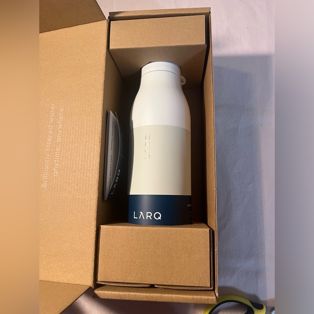 ARQ Cream and Blue Water Bottle